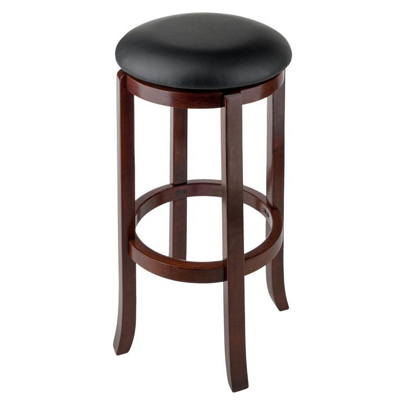 Winsome 30" Walcott Swivel Barstools - Walnut: Fixed Height, Round Seat, Wood Frame