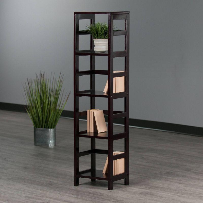 55" 4 Section Narrow Bookshelf Espresso - Winsome