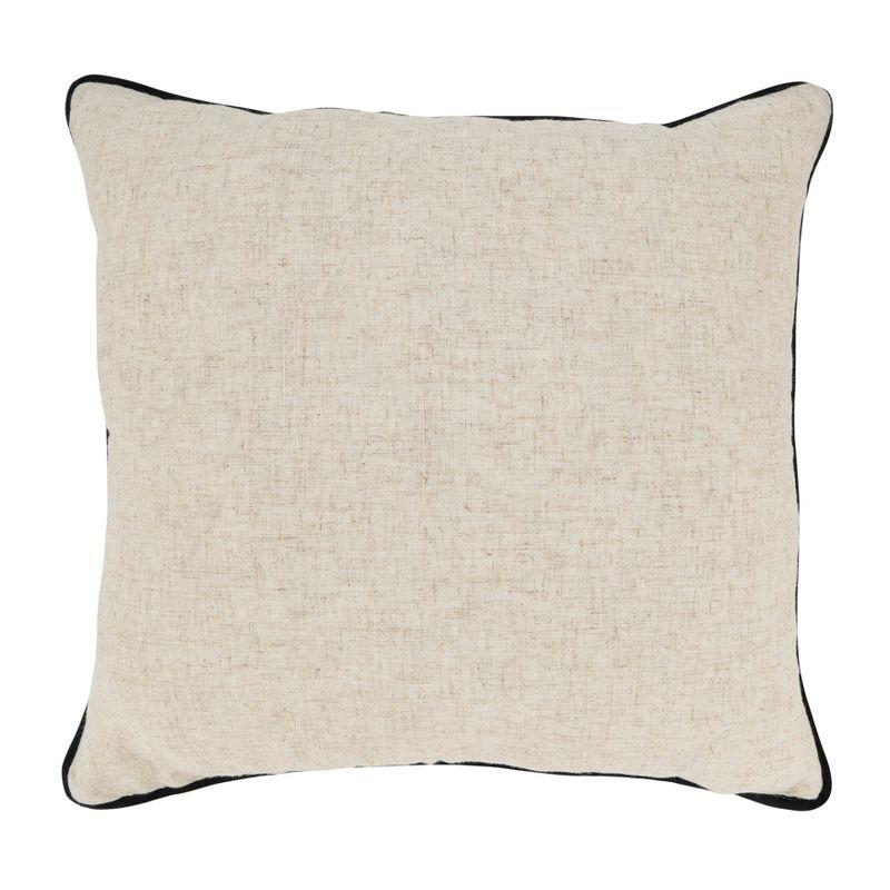 Toscana Daydream 20" Beige and Black Linen Throw Pillow