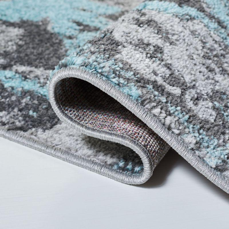 Adirondack ADR134 Machine Made Indoor Area Rug - Turquoise/Grey - 6'x6' - Safavieh