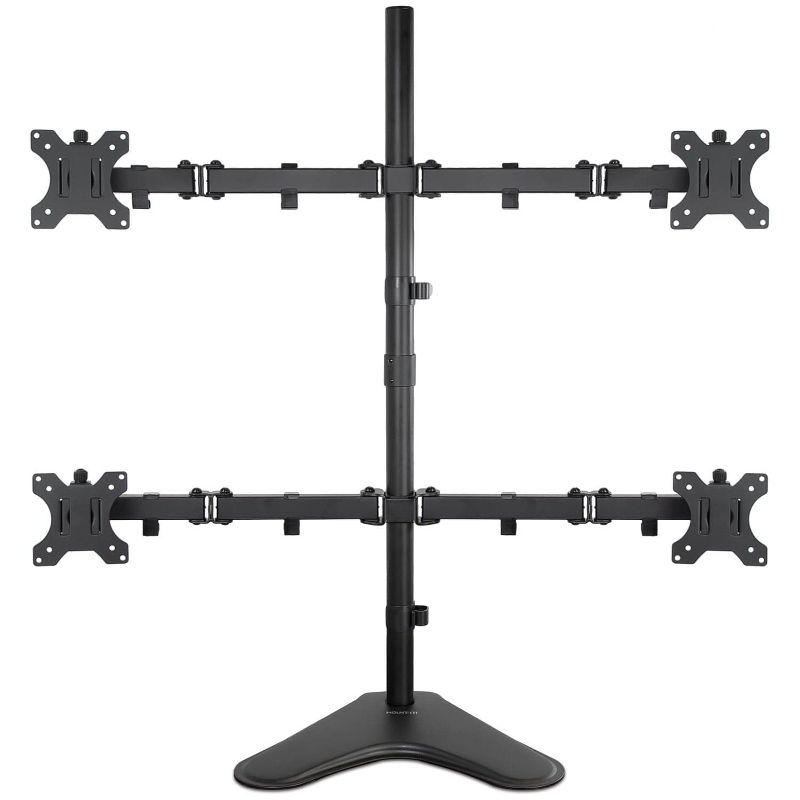 Mount-it Mount-It Quad Monitor Stand | Height Adjustable Standing 4 Screen Mount Fits Monitors Up to 32 in.