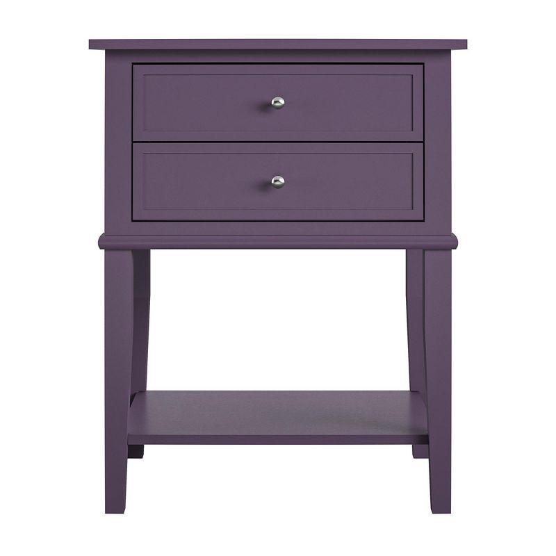 Ameriwood Home Franklin Accent Table with 2 Drawers, Purple