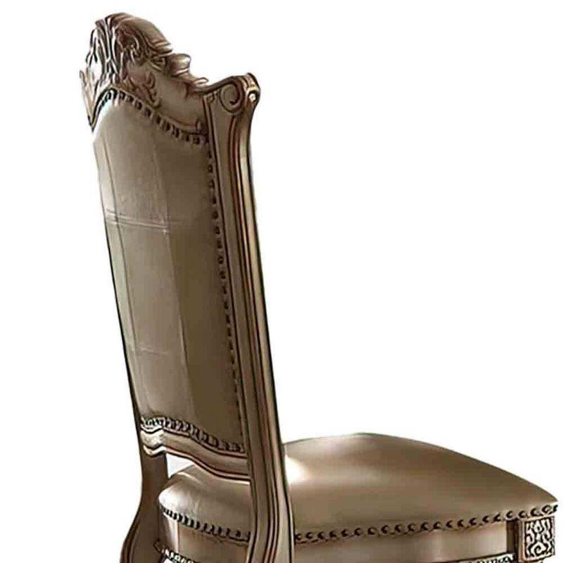 ACME Furniture Vendome Tufted Upholstered Side Chair in Gold Patina (Set of 2)