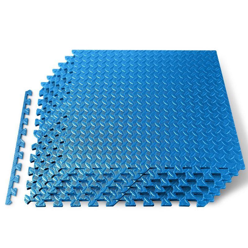 SereneLife Thick Puzzle Exercise Mat, EVA Foam Interlocking Tiles Protective Flooring for Gym Equipment and Cushion (Set of 6)