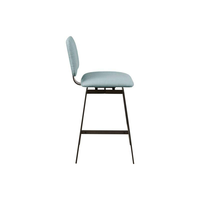 Ink+Ivy 25" Rogue Armless 360 Degree Swivel Counter Height Barstool Dusty Blue: Contemporary Design, Metal Legs, Foam Fill