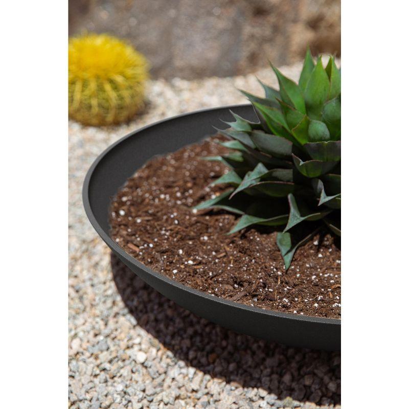 Veradek Mason Series Lane Bowl 24" Plastic-Stone Planter - Black