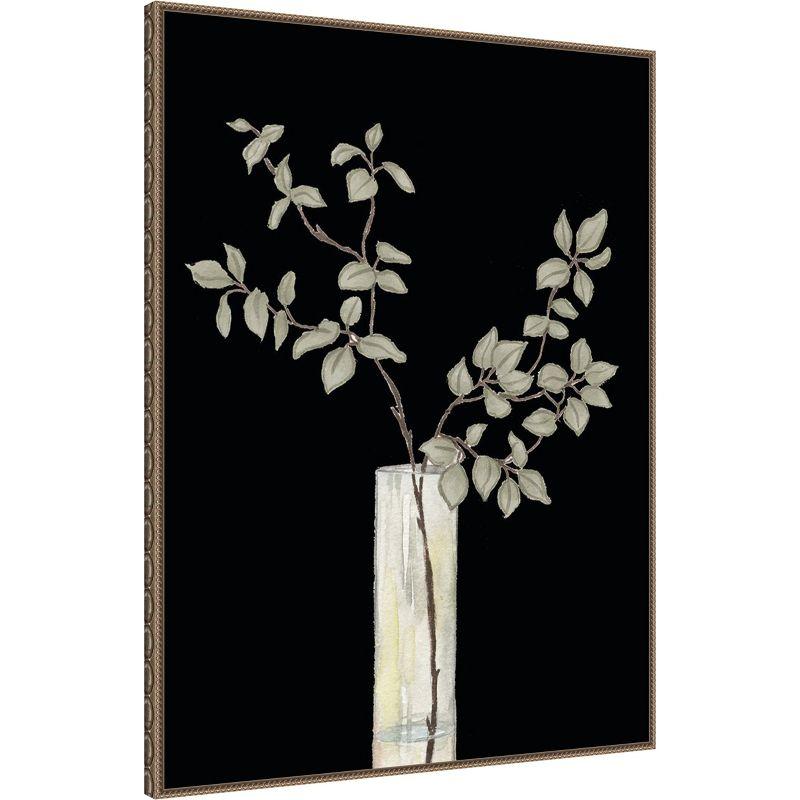 Amanti Art Modern Floral On Black I by Elizabeth Medley Framed Canvas Wall Art