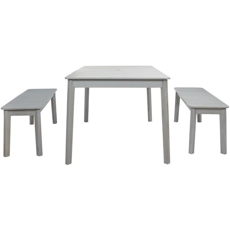 Europa 60" Gray Acacia Wood Outdoor Dining Set