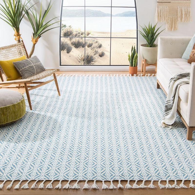 Coastal Bliss Blue Hand-Tufted Wool 8' x 10' Area Rug