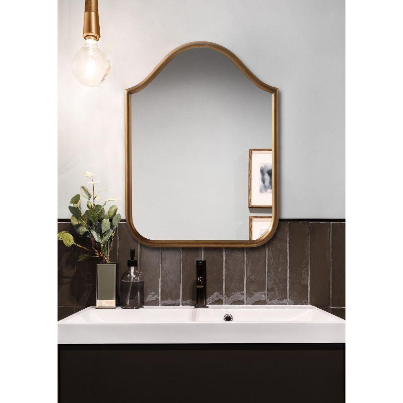 Gold Scalloped Arched Wall Mirror, 18x24