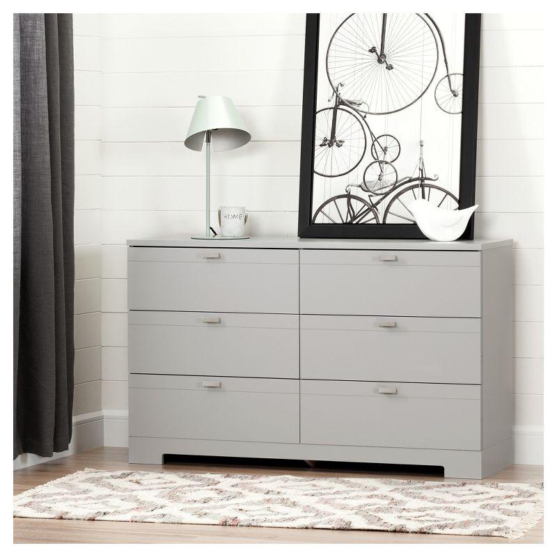 Soft Gray Nursery Double Dresser with Extra Deep Soft Close Drawers