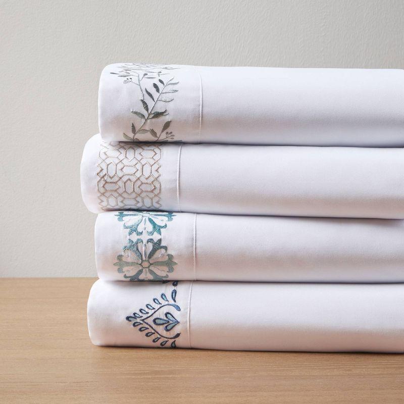 Embroidered Microfiber 4 PC Sheet Set