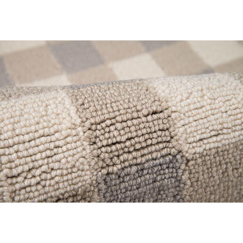 Gingham Rug - Gray - (2'3" x7'6") - Momeni: Geometric Tufted Runner, Indoor Low Pile, Cotton Backing