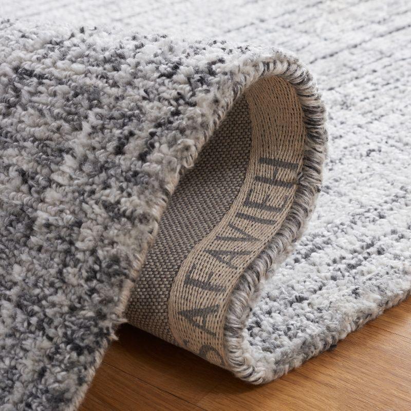 Abstract ABT150 Handmade Tufted Area Rug - Grey/Ivory - 6'-0" x 6'-0" Square - Safavieh