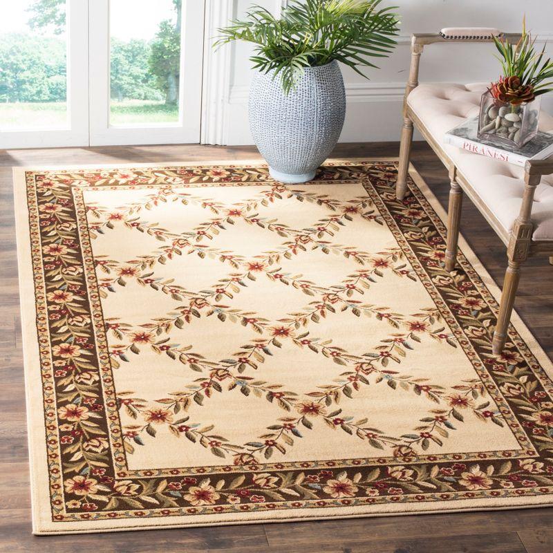 Lyndhurst LNH557 Power Loomed Area Rug - Ivory/Brown - 5'3"x7'6" - Safavieh