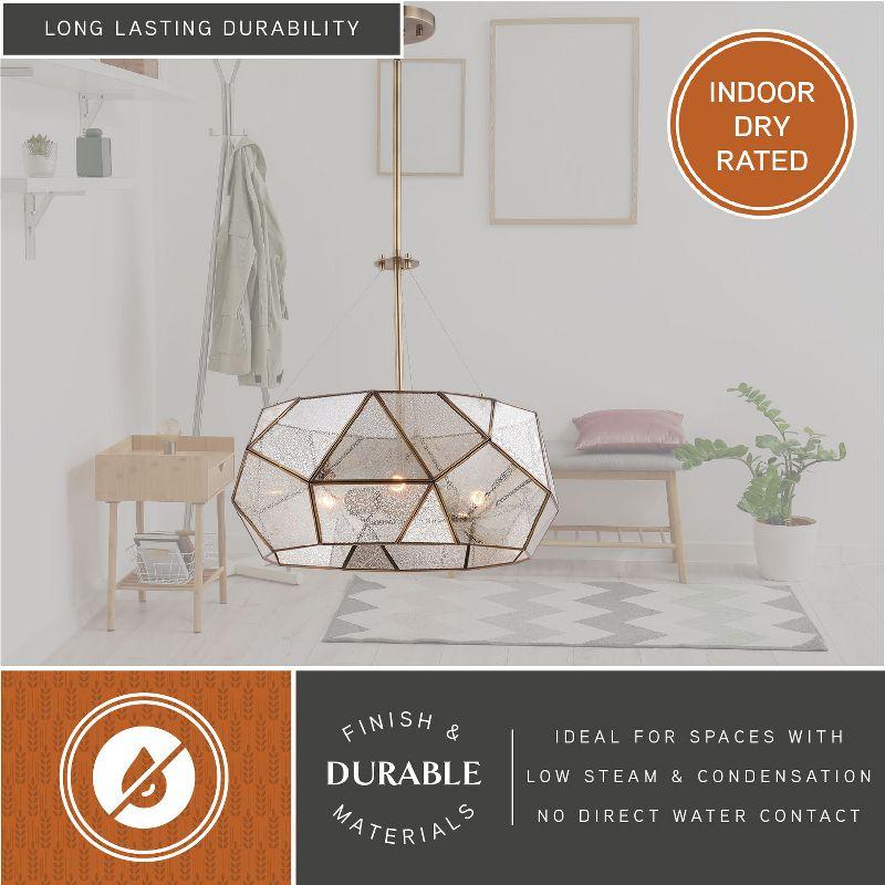 VAXCEL Euclid Brass Mid-Century Modern Pendant Light Mercury Glass, Aged Brass, 3 Light, 20 inch