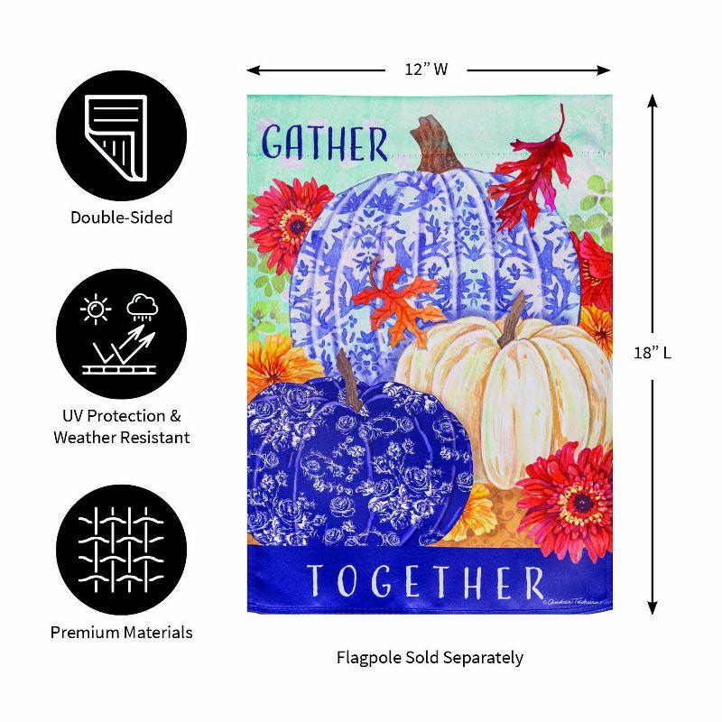 Evergreen Changing Seasons Pumpkins Suede Garden Flag 12 x 18 Inches Indoor Outdoor Decor