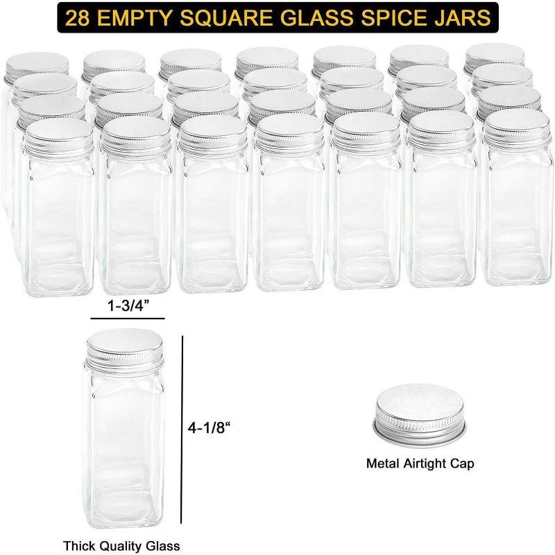 Spice Rack Organizer with 36 Jars, 386 Labels, for Cabinet, Countertop, Pantry or Wall Mount