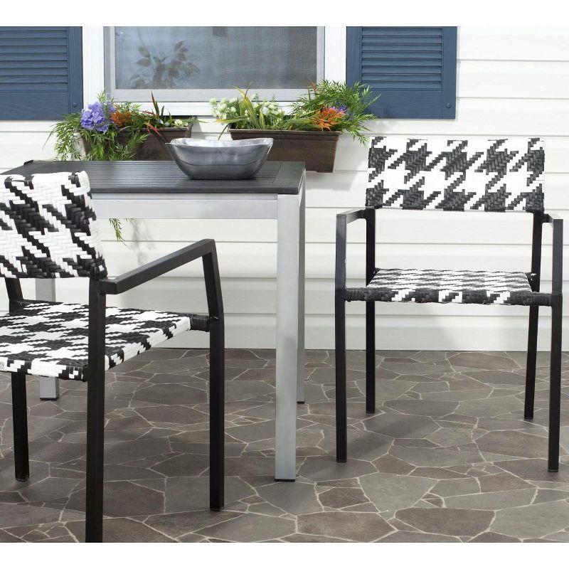 Halden Black and White Rattan Arm Chair Set