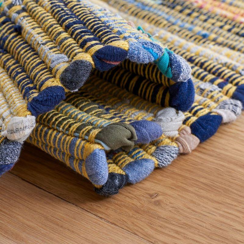 Rag Rug RAR121 Hand Woven Indoor Area Rug - 5'x8' - Yellow/Multi - Safavieh