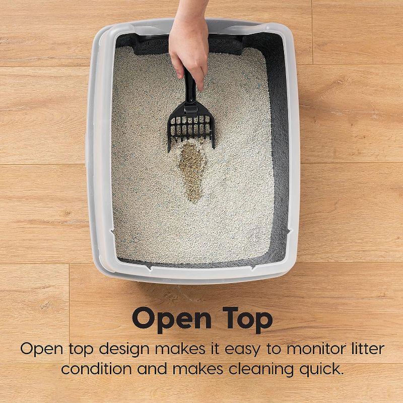 IRIS USA, Open-Top Cat Litter Box with Shield with Scoop
