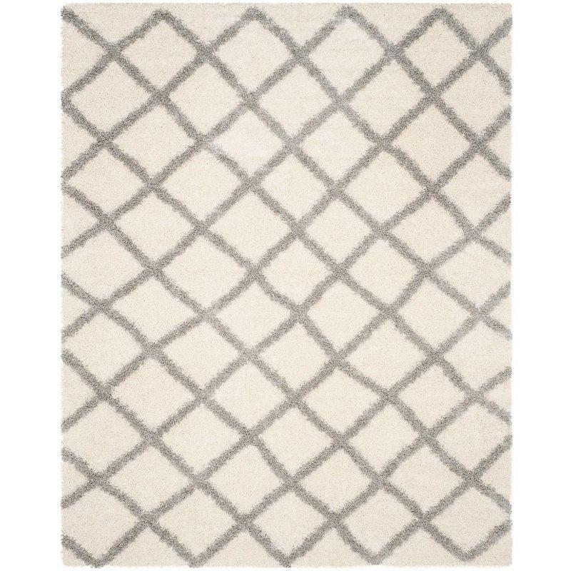 Dallas Shag SGD258 Power Loomed Indoor Area Rug - Ivory/Grey - 8'x10' - Safavieh.