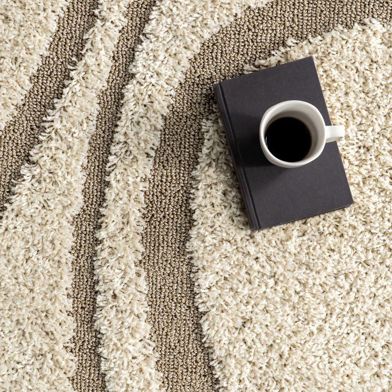 Nuloom Carolyn Abstract 8x11 Shag Indoor Area Rug for Living Room Bedroom Dining Room Nursery, Cream/Beige