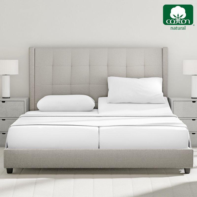 Luxury 1000 Thread Count Bed Sheets Set - 100% Cotton Sateen - Soft, Thick & Deep Pocket by California Design Den - Bright White, Split King