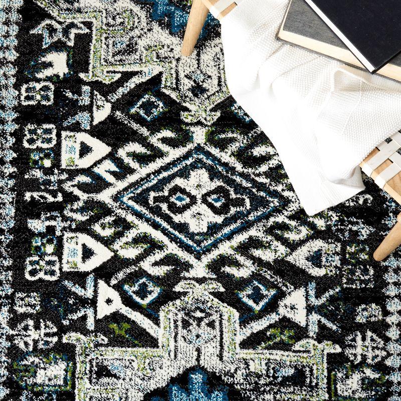 Vintage Hamadan VTH211 Power Loomed Indoor Area Rug - Dark Grey/Ivory - 5'3"x7'6" - Safavieh