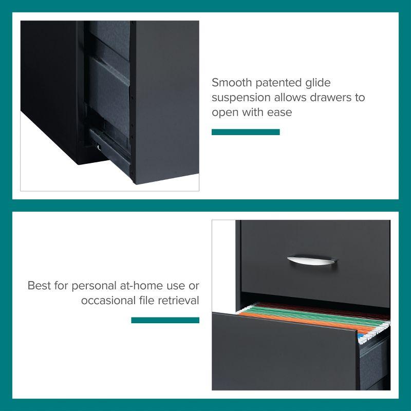 Space Solutions 18" Deep 3 Drawer Metal Organizer File Cabinet with Pencil Drawer Charcoal: Steel Vertical Storage