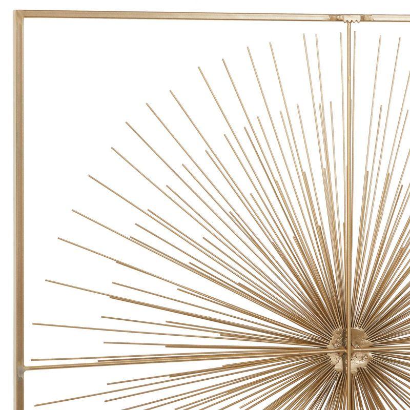 Metal Starburst Handmade Large 3D Wall Decor with Gold Frame Gold - CosmoLiving by Cosmopolitan