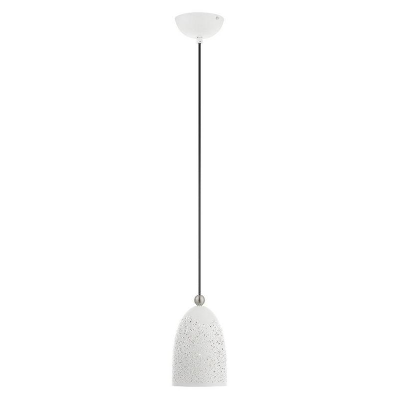 Livex Lighting Arlington 1 - Light Pendant in  White/Brushed Nickel