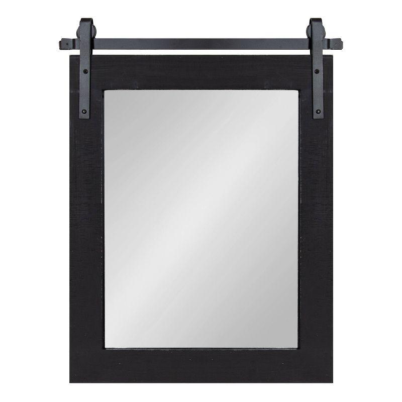 Kate & Laurel All Things Decor 22" x 30" Cates Rectangle Wall Mirror Black: Rustic Farmhouse Style, No Assembly, Wall Mounted