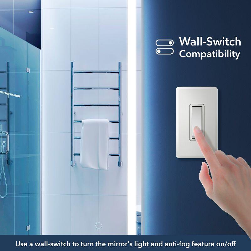 Pax 40 in. W x 36 in. H Large Rectangular Frameless Antifog Front/Back-Lit Wall Bathroom Vanity Mirror with Smart Touch - JONATHAN Y