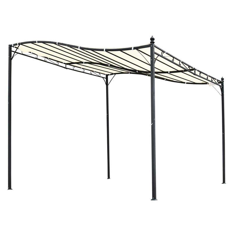 Outsunny Steel Outdoor Pergola Gazebo, Patio Canopy with Weather-Resistant Fabric and Drainage Holes