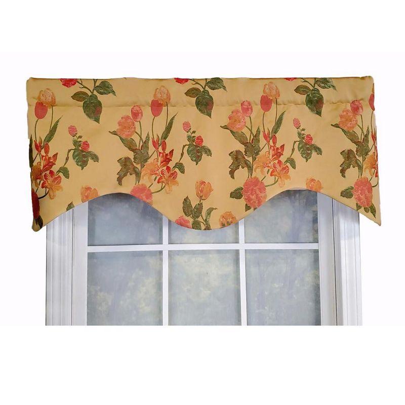 RLF Home Luxurious Modern Design Classic Garland Regal Style Window Valance 50" x 17" Gold