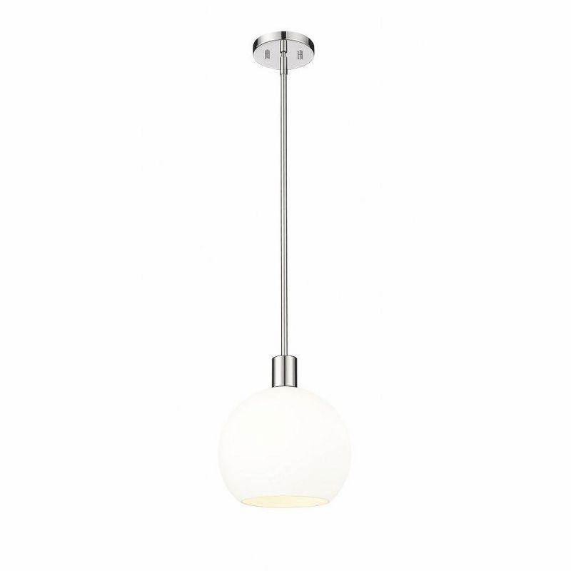 Sleek Mid-Century Modern Polished Nickel Globe Pendant Light