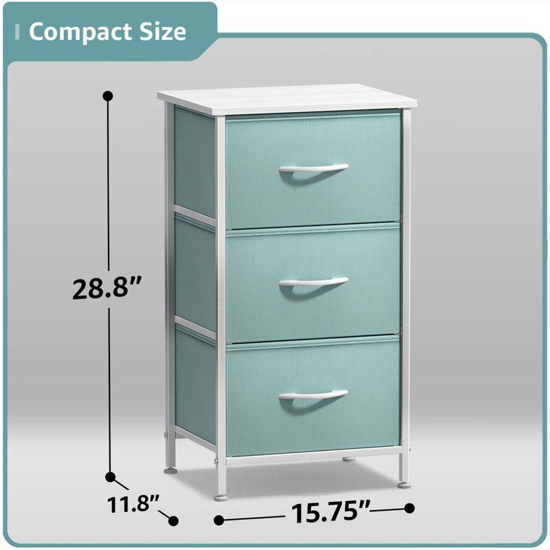 Sorbus Sorbus 3 Drawers Nightstand with Steel Frame and Wood Top