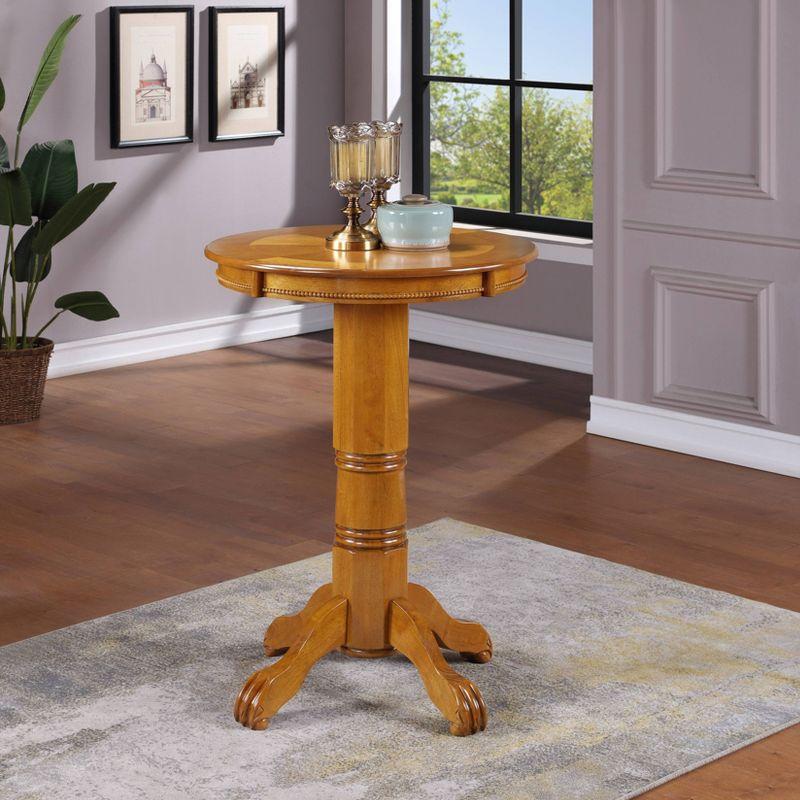 Fruitwood Round Casual Wood Bar Height Pub Table