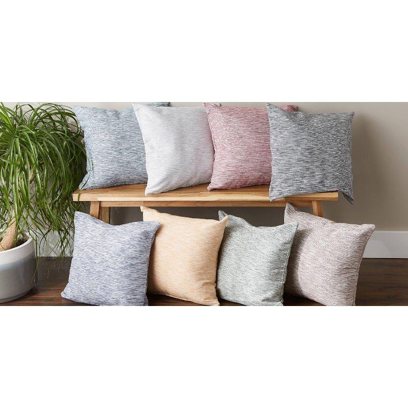 2pc 18"x18" Tonal Recycled Cotton Square Throw Cover Light Gray/Off-White - Design Imports: Zipper Closure, Indoor Use