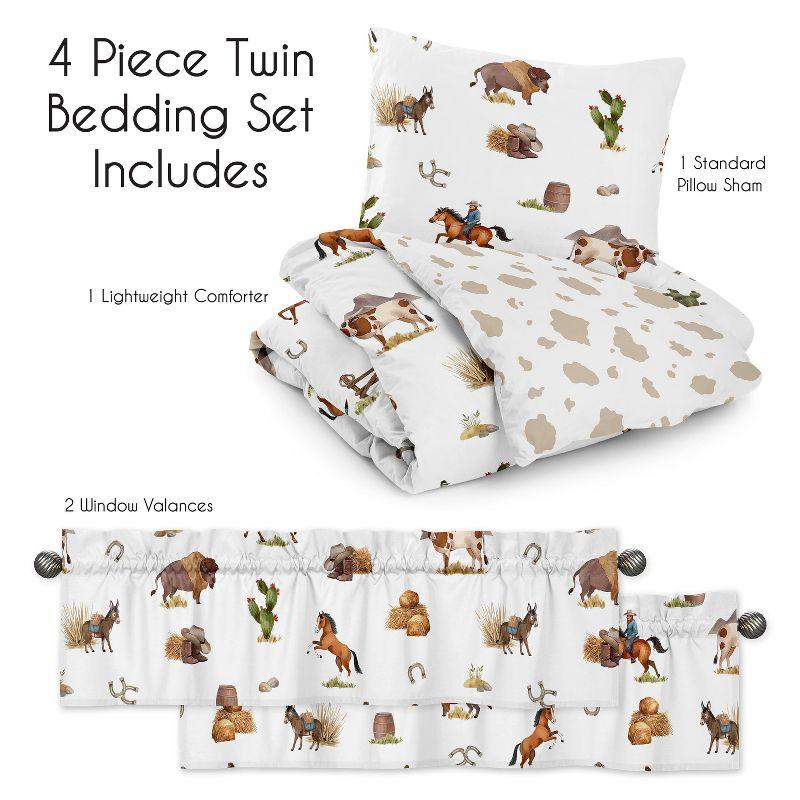 Sweet Jojo Designs Boy Twin Comforter Bedding Set Country Western Taupe Brown and Cream 4pc