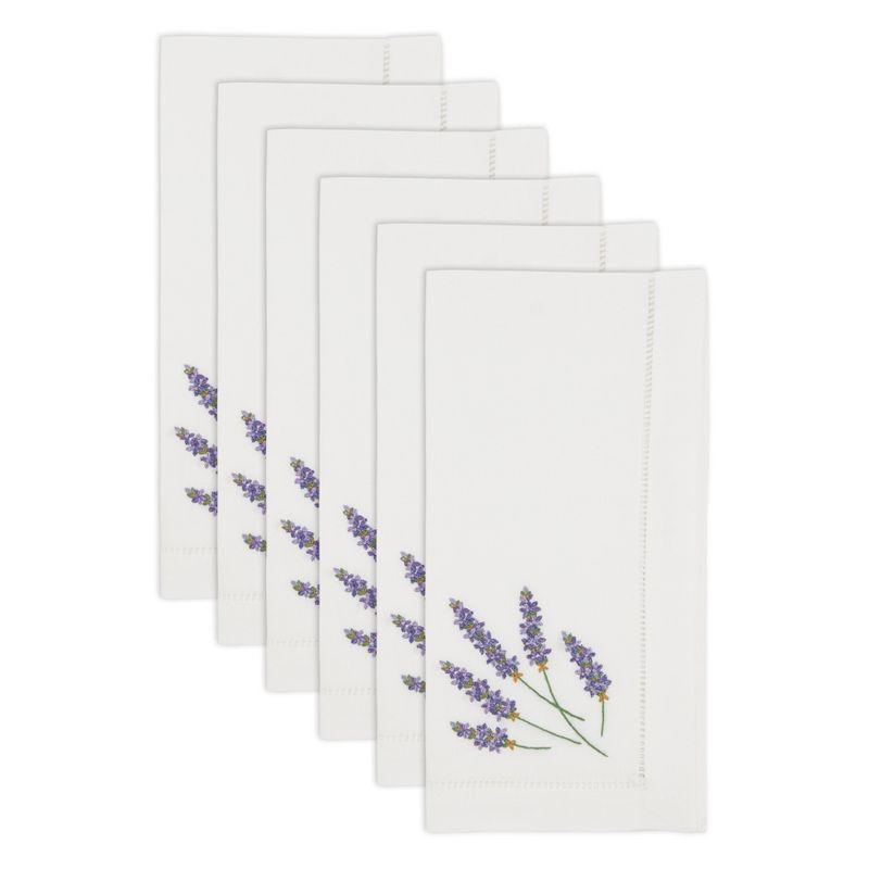 Saro The Broderie Collection 100% Cotton No Pattern Rectangle Napkin (Set of 6)