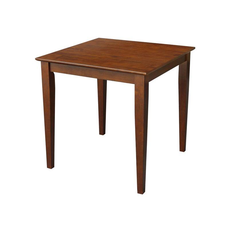 Espresso Solid Wood Square Dining Table with Tapered Legs