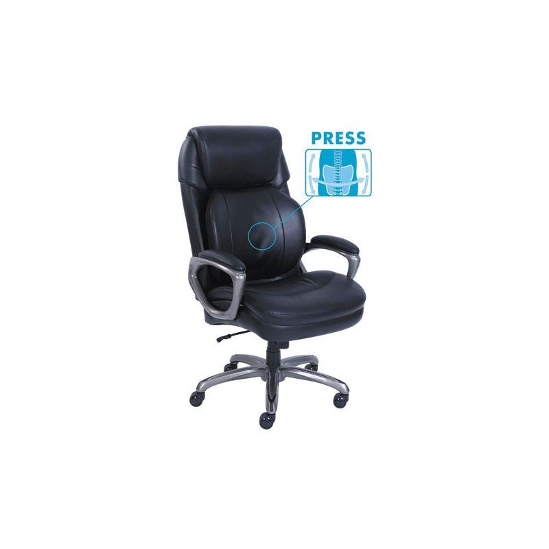 SertaPedic Cosset Big and Tall Executive Chair, Supports Up to 400 lb, 19" to 22" Seat Height, Black Seat/Back, Slate Base