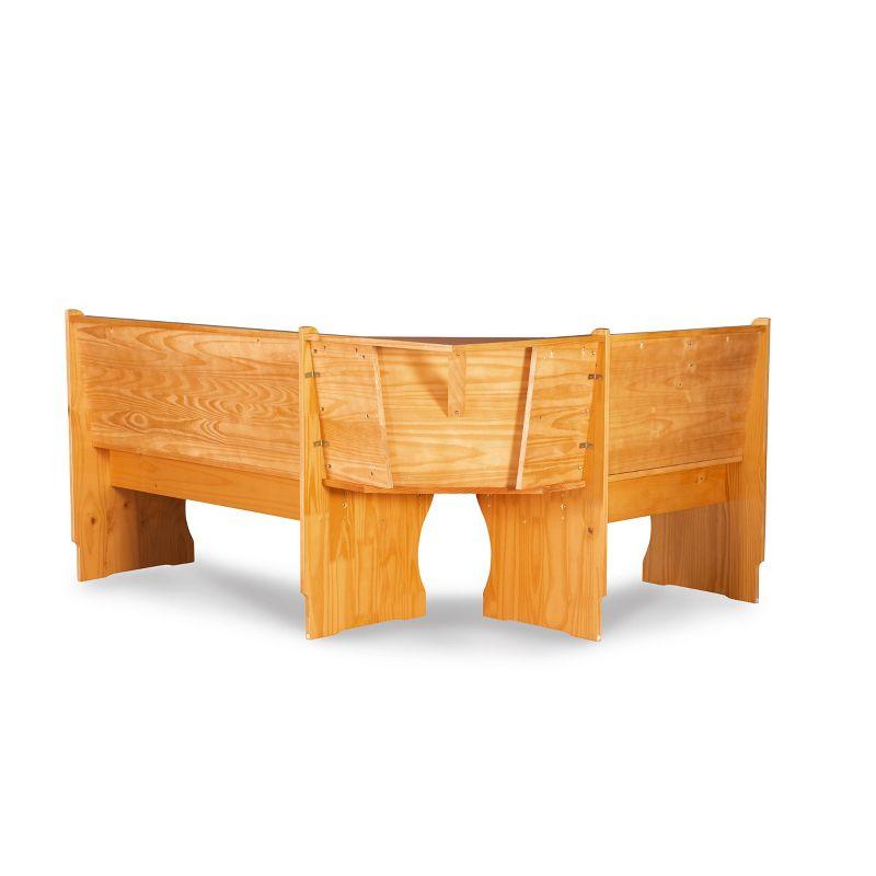 Chelsea Traditional Wood Farmhouse Breakfast Nook Corner Unit Honey - Linon