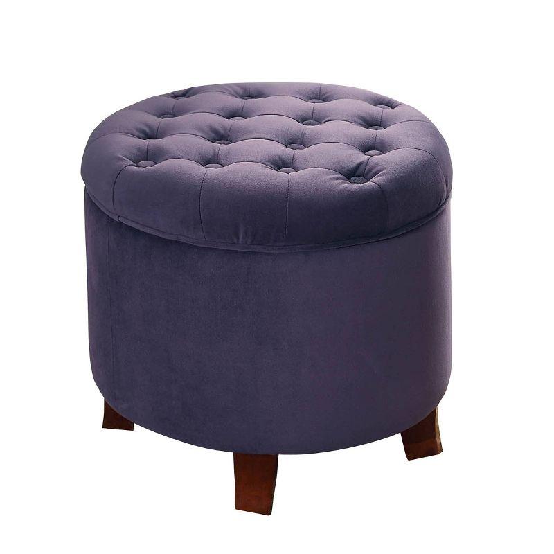 Large Round Button Tufted Storage Ottoman - HomePop