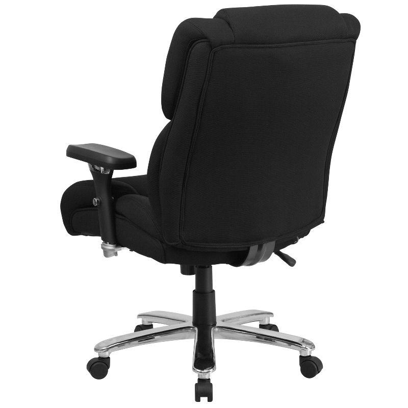 Executive High-Back Swivel Chair with Lumbar Support, Black and Gray