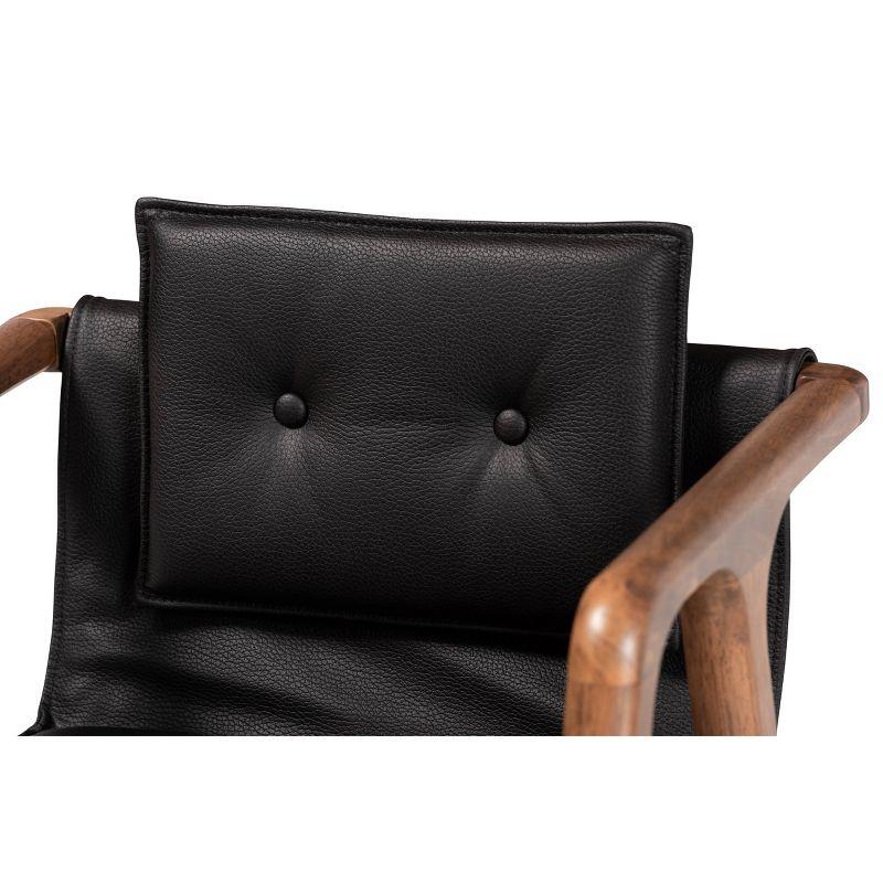 2pc Marcena Imitation Leather Dining Chair Set with Sloping Armrests - Baxton Studio