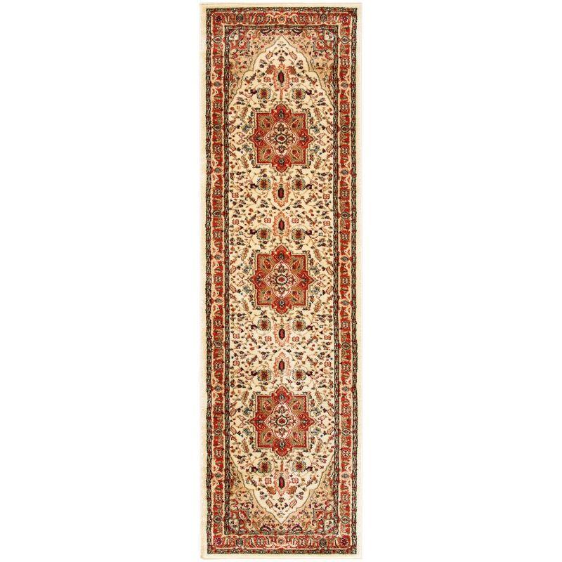 Lyndhurst Heriz LNH330 Power Loomed Runner Rug - Ivory/Rust - 2'3"x16' - Safavieh
