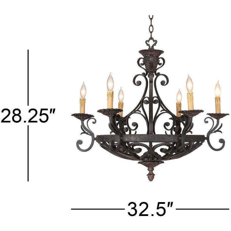 Bronze 35" Candle Chandelier with Elegant Design